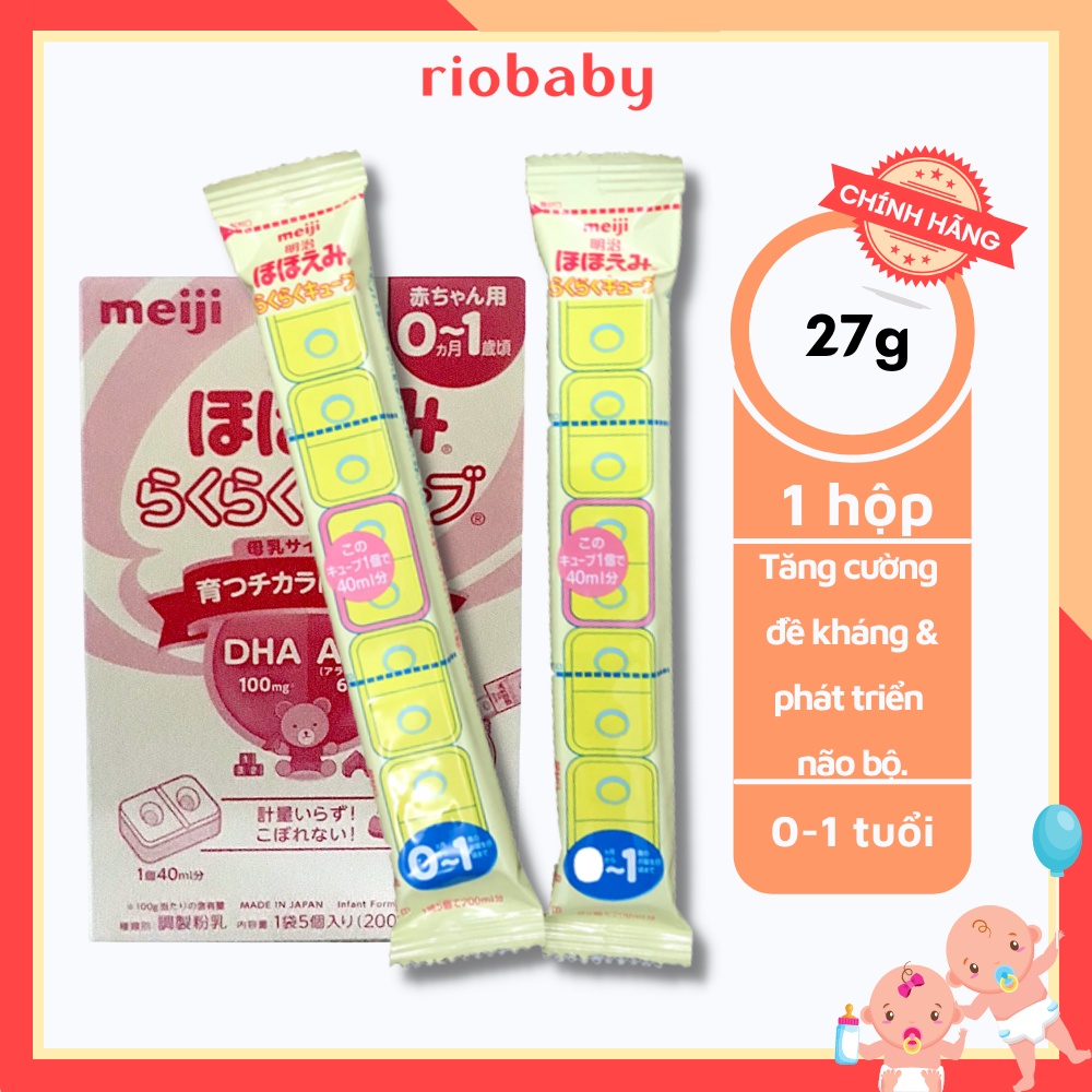 Sữa Meiji thanh số 0-1 hàng nội địa Nhật date 2022-thanh 27g - Riobaby
