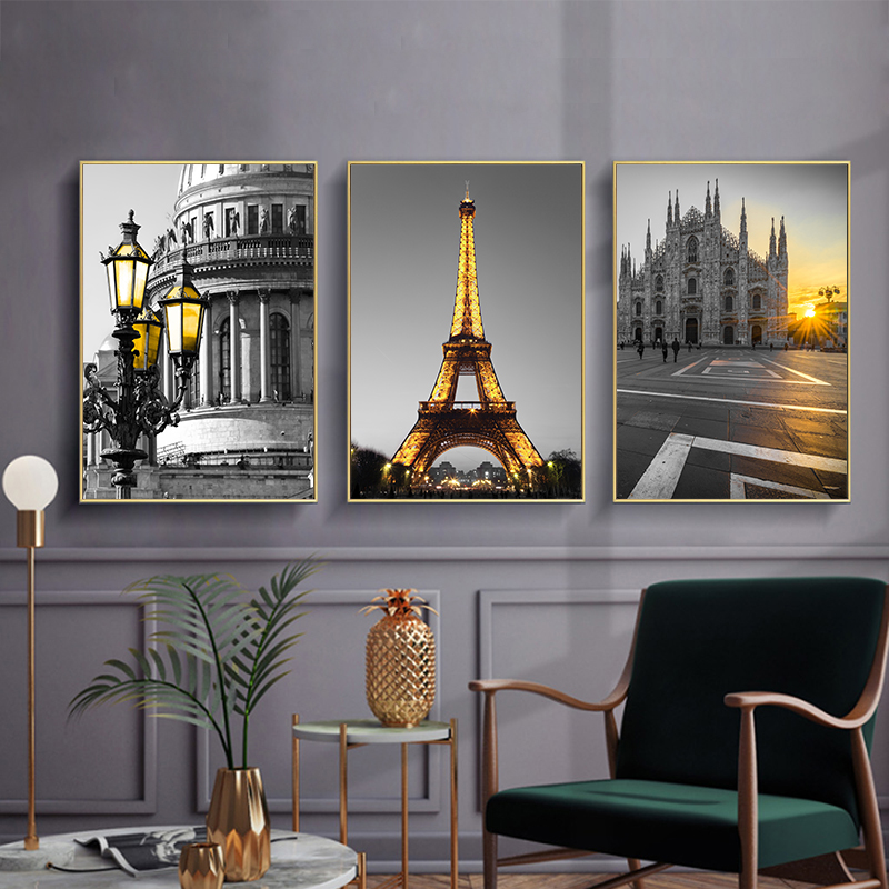 Tranh treo tường Canvas trang trí nhà cửa- Phong cảnh Pari & tháp eiffel