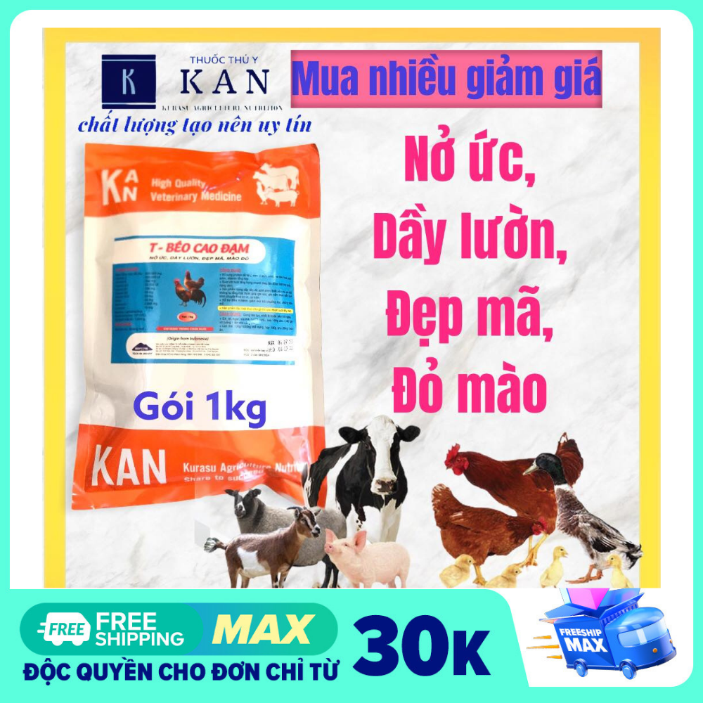 Vỗ béo cao đạm dày lườn đẹp mã cho gia súc gia cầm gói 1kg