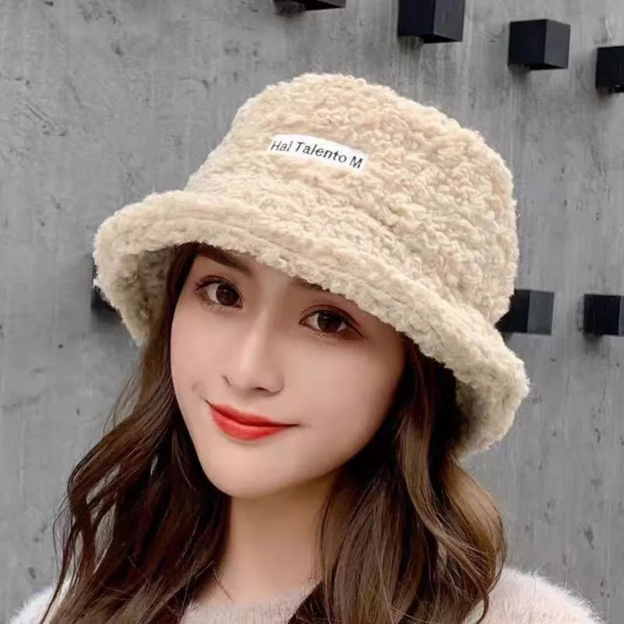 Mũ lông cừu - mũ lông cừu người lớn - Mũ bucket lông cừu