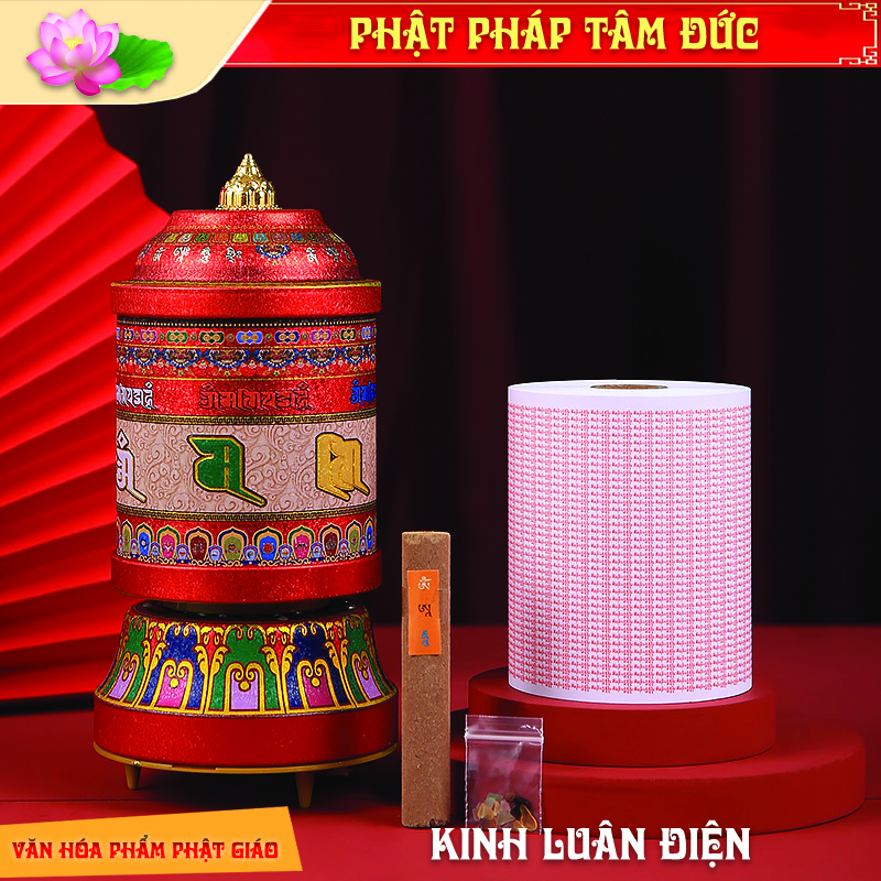 Kinh luân điện có nhạc, kinh luân om mani padme hum, kinh luân xoay vạn phúc cao cấp, kinh luân để bàn mẫu mới - đủ size