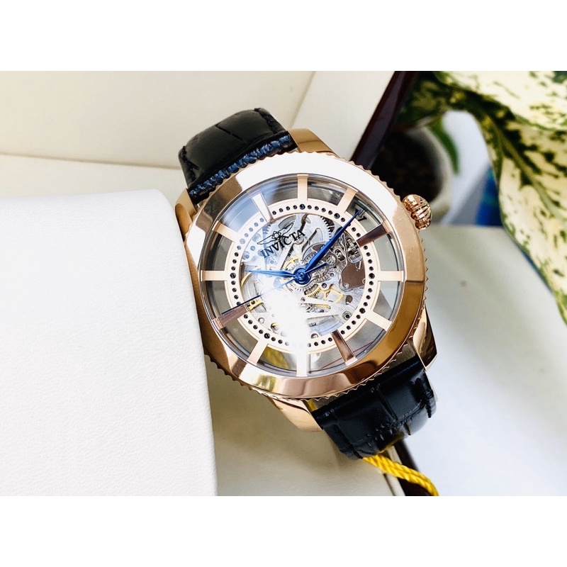 Đồng Hồ Nam Dây Da Invicta Objet D Art Automatic Skeleton Dial