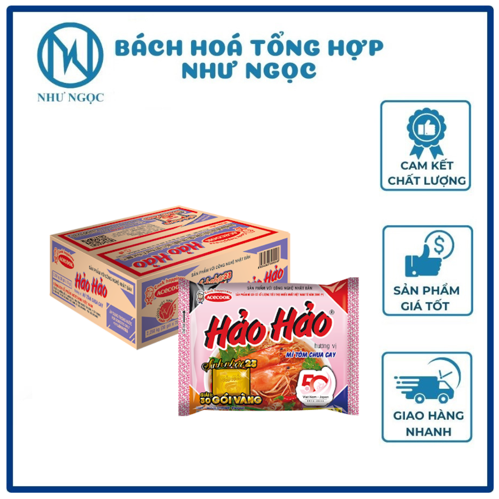 Thùng 30 Gói Mì Hảo Hảo Tôm Chua Cay Gói 75g Bách Hóa Tổng Hợp Như Ngọc