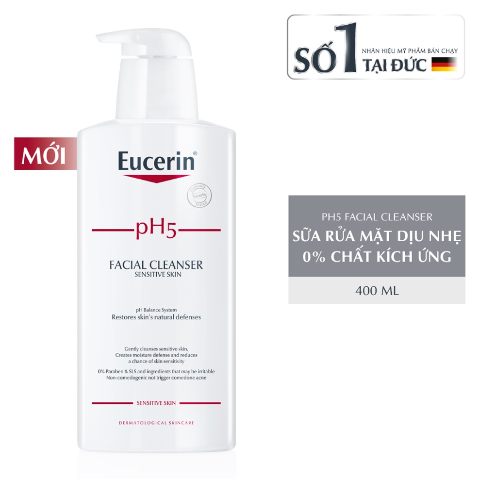 Sữa rửa mặt eucerin dành cho da nhạy cảm ph5 facial cleanser 400ml