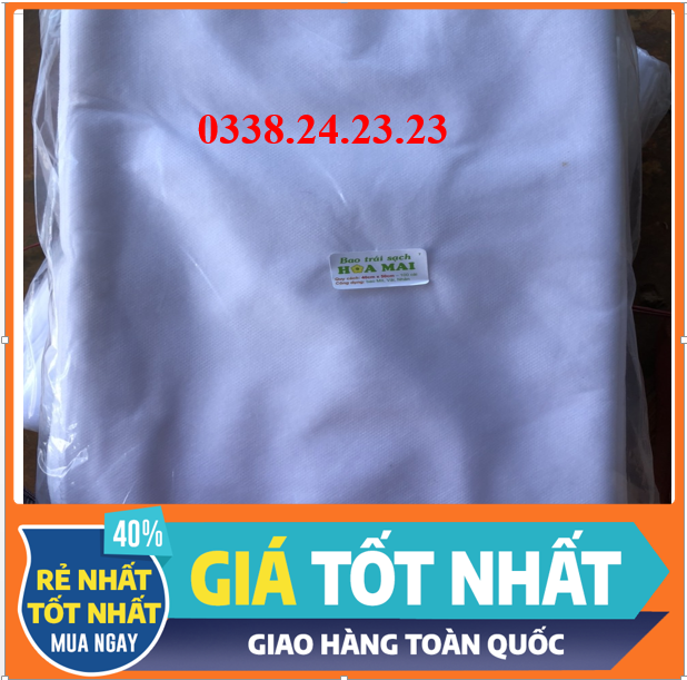 50 cái Túi bọc trái sầu riêng, trái mít nhỏ hơn 10kg vải không dệt Hoa Mai- Túi bao trái mít, sầu riêng