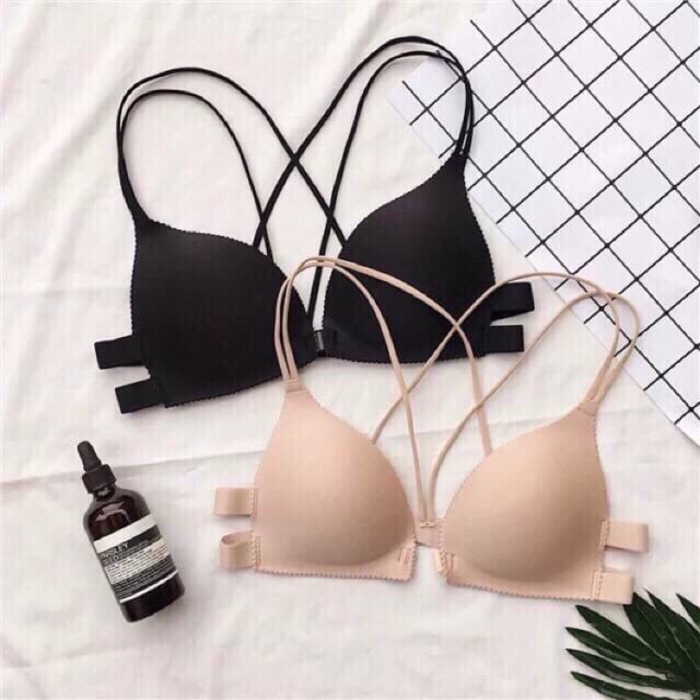 Áo lót cài trước quai mảnh siêu đẹp - bra đúc su cài trước, đệm bàn tay nâng ngực mã 810