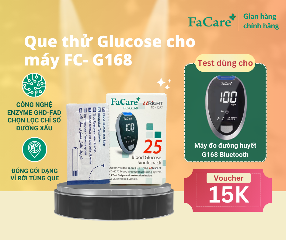  Que test dành cho sản phẩm máy thử đường huyết FaCare FC G168 - Tặng kèm kim lấy máu 