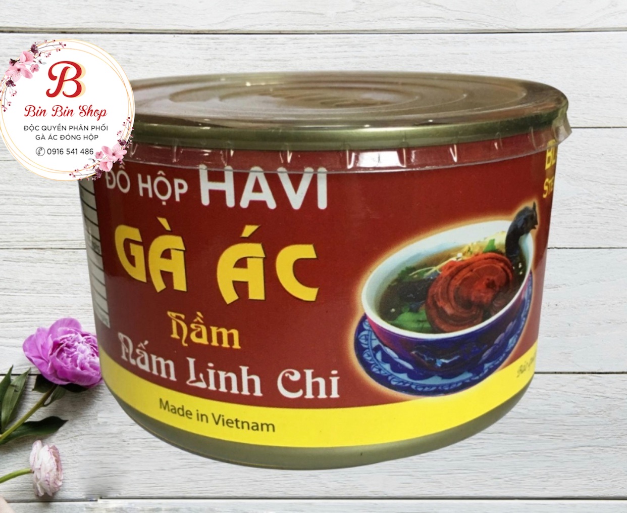 Gà ác hầm nấm linh chi