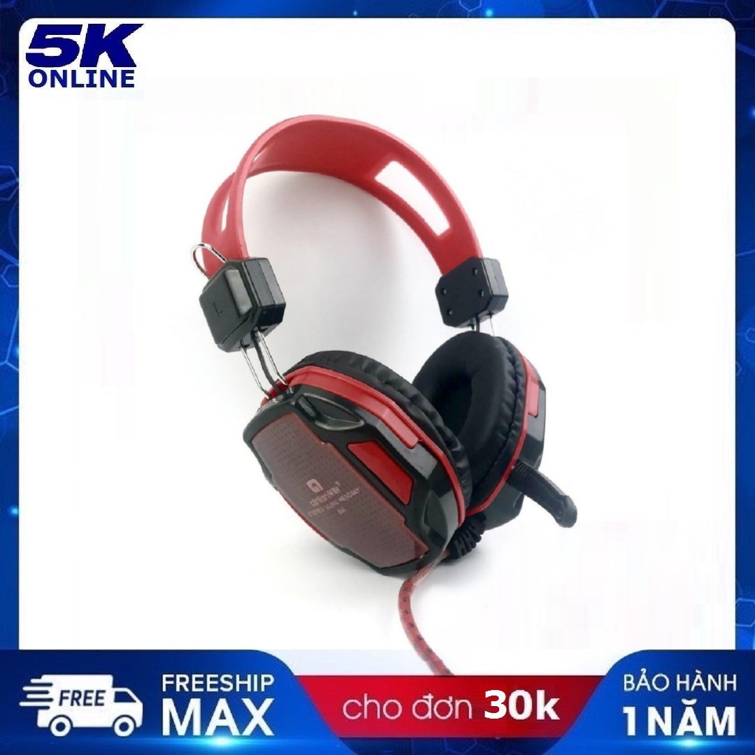 Tai Nghe Qinlian A6, Tai Nghe Chụp Tai Gaming Có Dây, Có Micro Đàm Thoại, Đệm Mút Êm Ái, Âm thanh Hay, Dùng Cho PC, Laptop, Điện Thoại,...