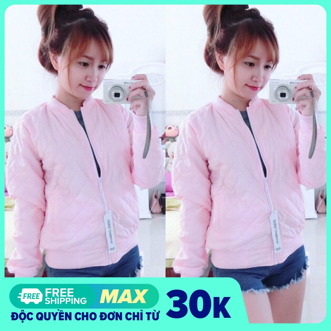 Áo Khoác Nữ Chất Phao Lót Dù Trơn Không Nón, chống nắng gió giữ nhiệt trời se lạnh