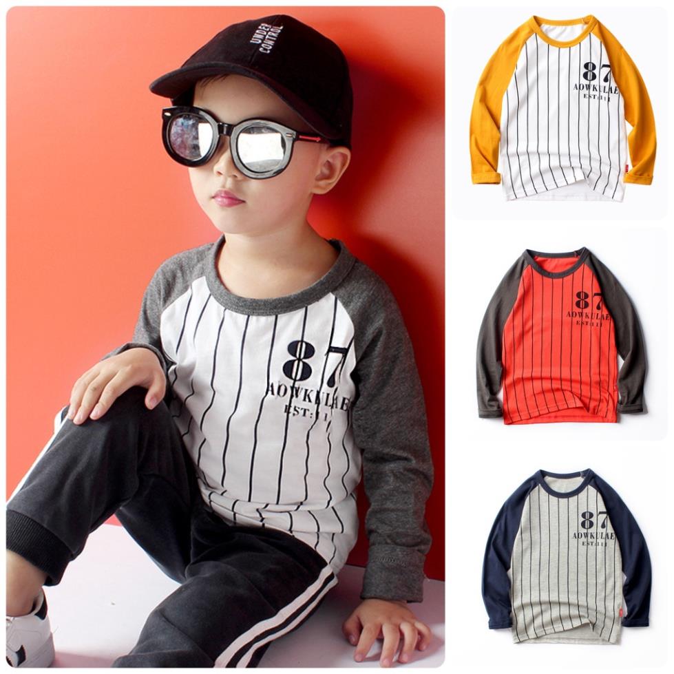Al10 size130-160 áo thun dài tay bé trai size đại - cổ tròn quần áo trẻ em hàng quảng châu
