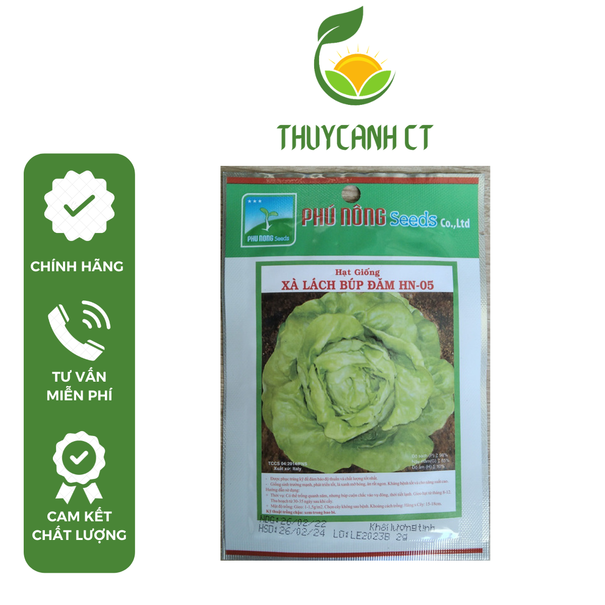Hạt giống xà lách búp đăm hn-05 phunongseeds - 2g