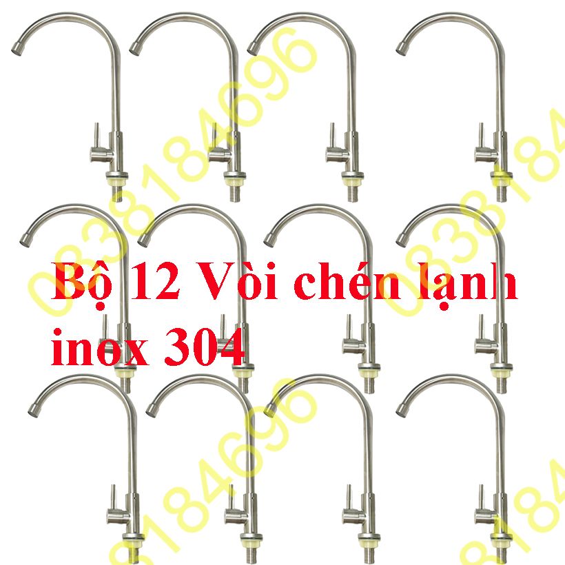Combo 12 vòi rửa chén bát lạnh inox 304 quay 360 độ dùng cho 2 hộc chậu vòi rửa chén lạnh inox 304 vòi rửa chén bat inox 304 1 đường nướcvòi rửa chén lạnh inox sus 304. vòi rửa chén inox 304