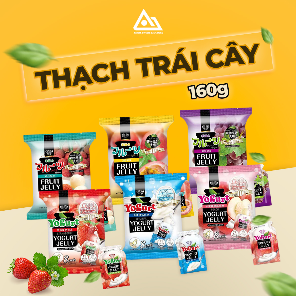 Thạch trái cây Đài Loan Royal Family 160g thạch hoa quả dẻo ngon dinh dưỡng An Gia Sweets Snacks