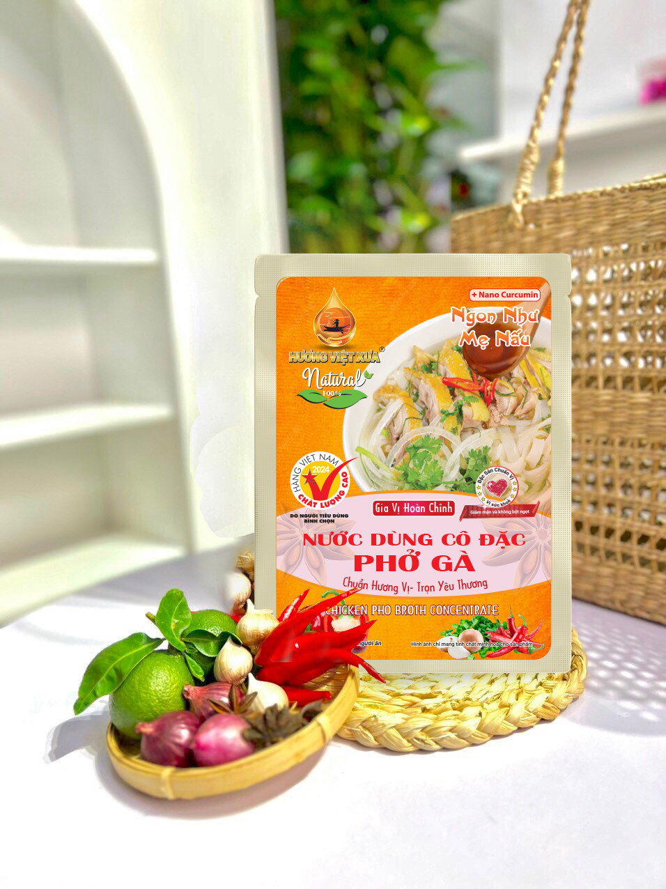 Gia vị hoàn chỉnh nước dùng cô đặc Phở Gà/ Lẩu Gà Hương Việt Xưa 82gram