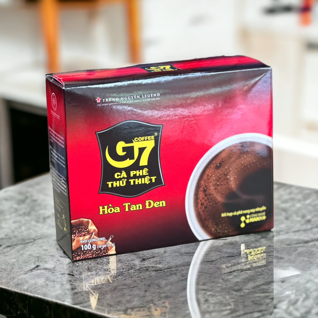 Cà phê trung nguyên hòa tan đen g7 - hộp 50 gói - hộp cà phê đen