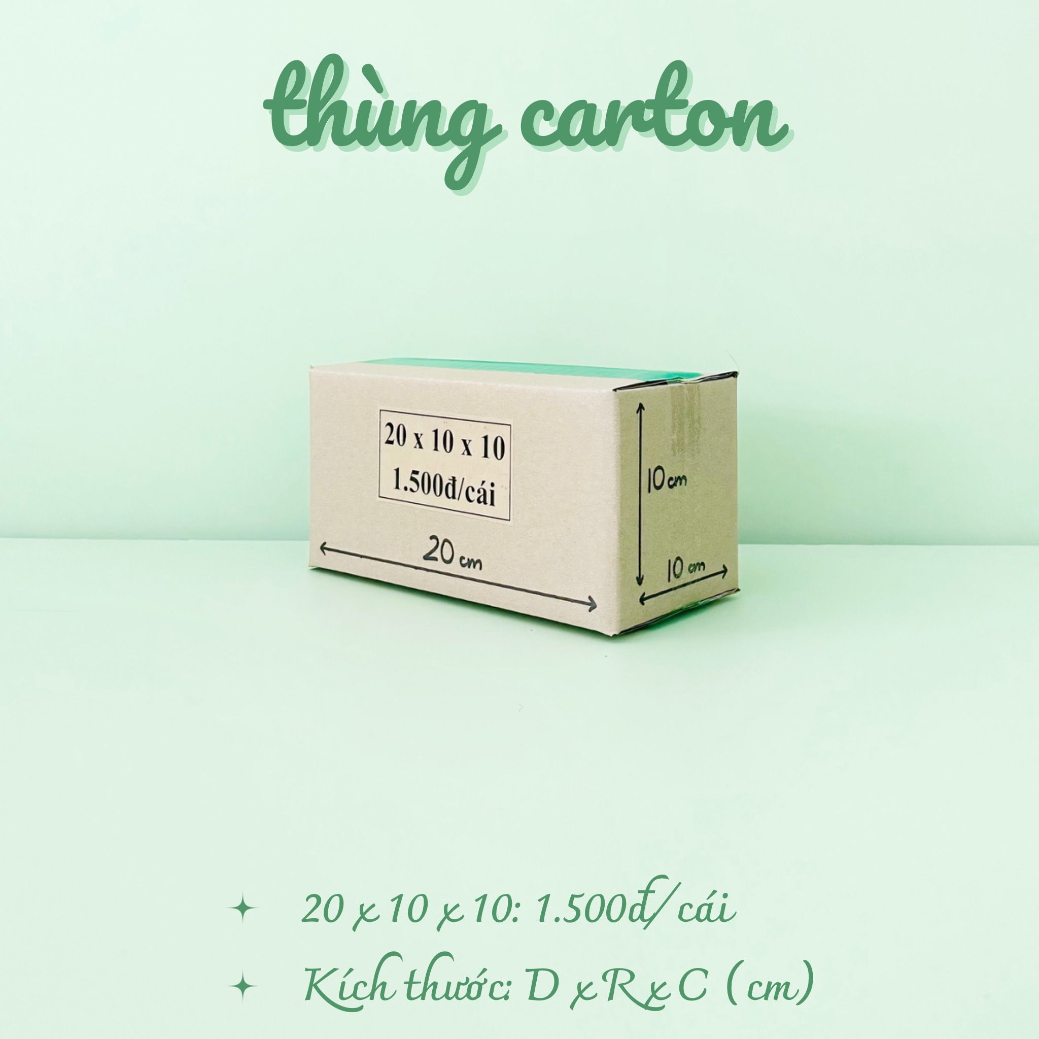 Combo 50 hộp carton 20x10x10 cm