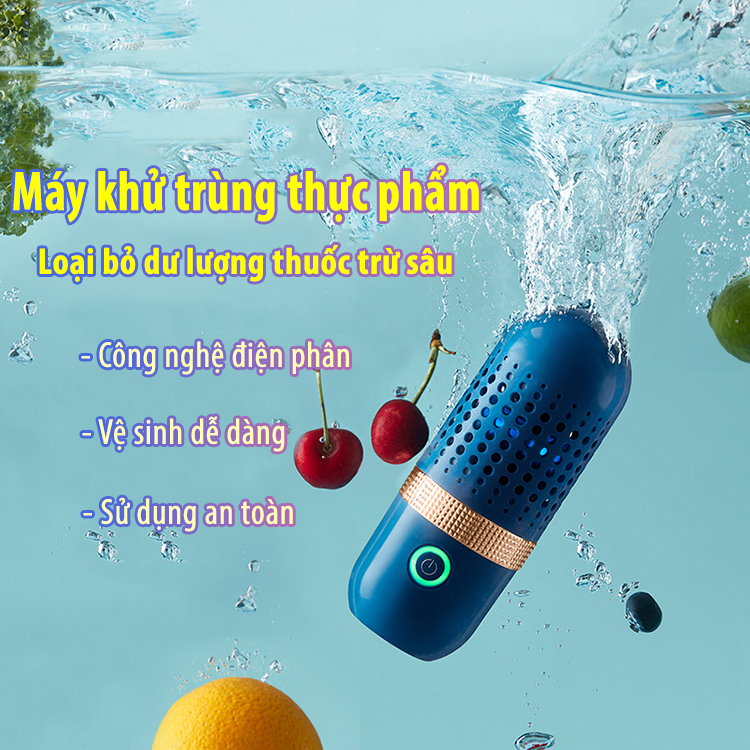 Máy khử khuẩn thực phẩm không dây tự động khử độc rau củ quả thịt cá loại bỏ chất bảo quản loại bỏ dư lượng thuốc bảo vệ thực vật Máy khử trùng thực phẩm bảo vệ sức khỏe Bio01