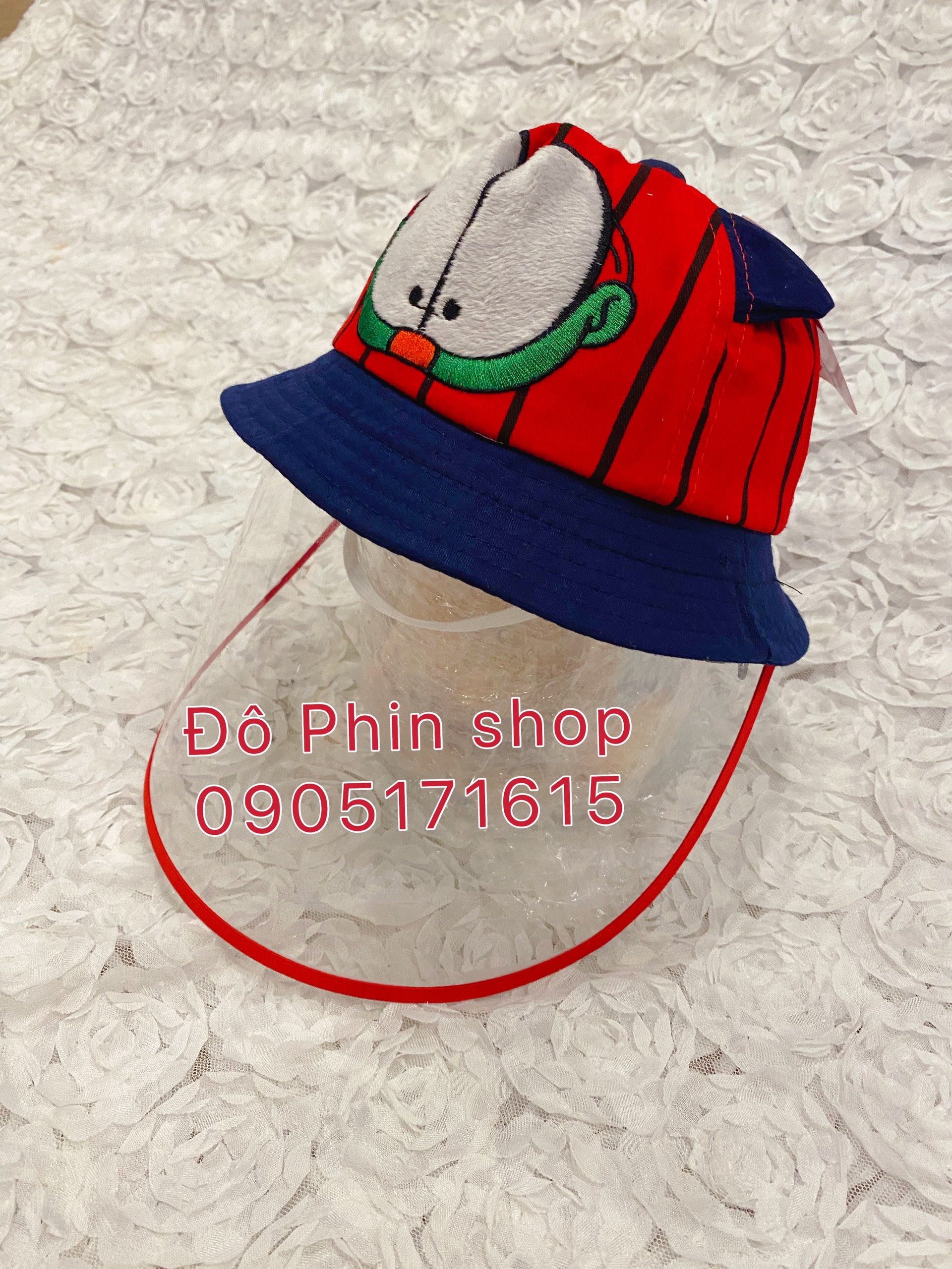 [Bé 0-2 tuổi] Mũ vành bucket hình mèo chống giọt bắn cho trẻ em, vòng đầu 48cm, tấm chắn có thể tháo rời dùng làm nón kết đội che nắng (Màu ngẫu nhiên phù hợp cả bé trai và bé gái)