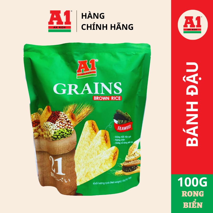 Bánh Ngũ Cốc 21 Loại Đậu Vị Rong Biển Hiệu A1 100g