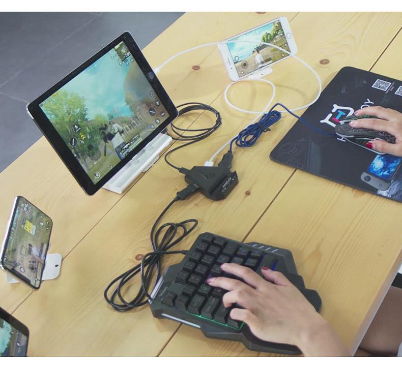 Bộ chuyển đổi Handjoy D4 - Dock chuyển đổi chơi game PUBG, ROS, FreeFire bằng Chuột và Phím - kết nối không có độ trễ, BH 12 tháng