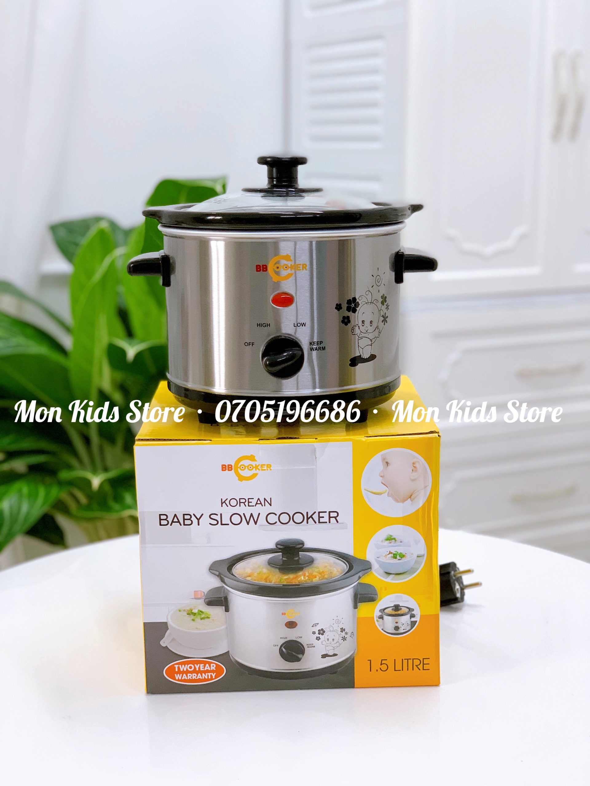 Nồi nấu chậm đa năng Bb cooker công nghệ Hàn phân phối chính hãng Mon Kids Store