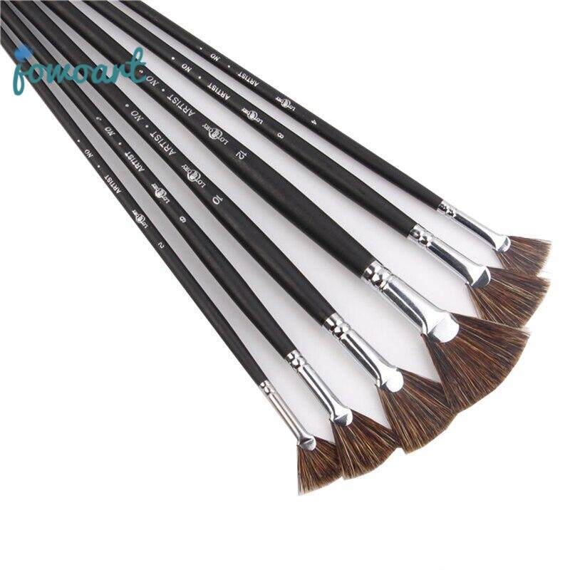 Jowoart 6 cái/bộ Đặc Biệt đề nghị Lợn rừng Lông bàn Chải Bộ bút quạt hình nghệ thuật tiếp liệu bút vẽ sơn dầu cọ Sinh Viên văn phòng phẩm