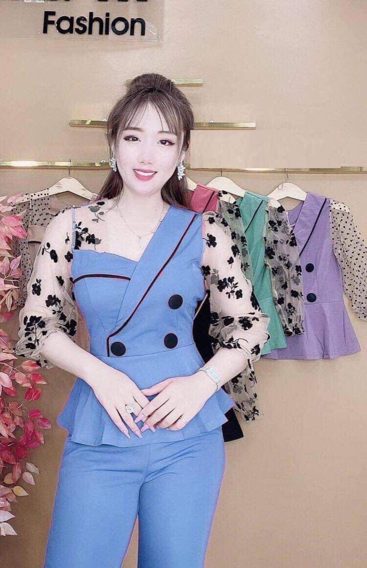 [HCM][Mẫu mới mặc tết] Set đồ bộ quần dài kèm áo kiểu cổ vest thích hợp khi đi dạo phố mua sắm