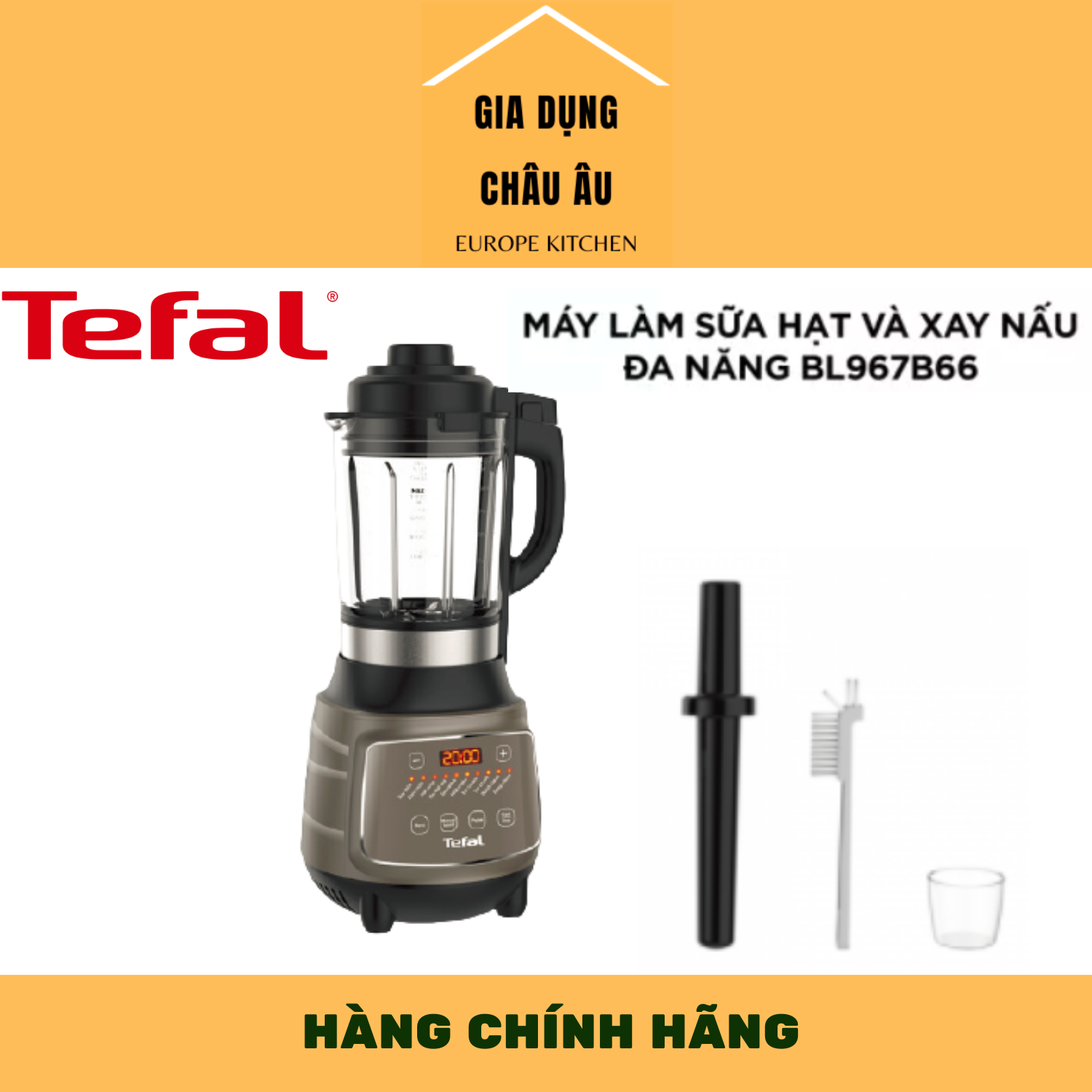 Máy làm sữa hạt, xay sinh tố và xay đa năng Tefal BL967B66, hàng chính hãng bảo hành 2 năm