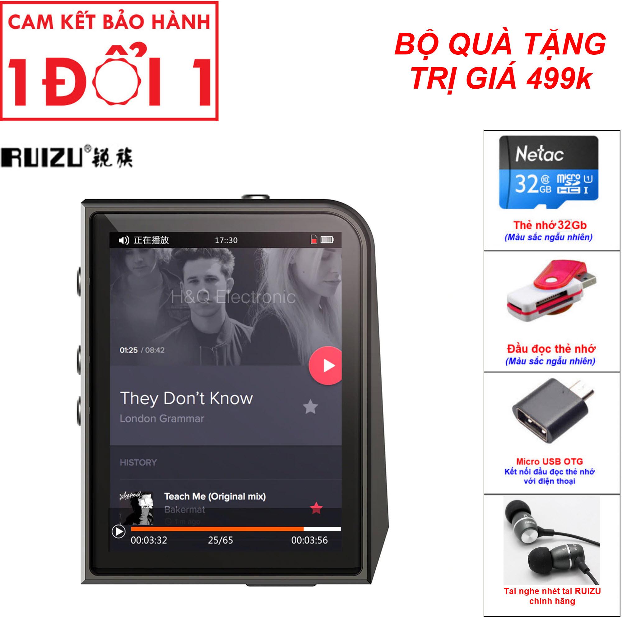 Combo Quà Tặng Trị Giá 499K - Máy nghe nhạc Lossless Ruizu A50 (Công ty nhập khẩu và phân phối trực tiếp) - Máy nghe nhạc MP3 thể thao lossless mini Hifi Ruizu A50 Màn hình 2.5inch - Ruizu A50 Máy nghe nhạc MP3 Lossless cao cấp Ruizu A50