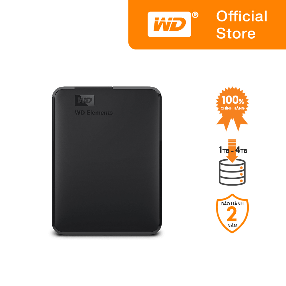 Ổ cứng di động hdd western digital wd ổ cứng wd elements 2.5" 1tb/2tb/4tb - bảo hành 2 năm - chính hãng - tặng hộp đựng chống sốc