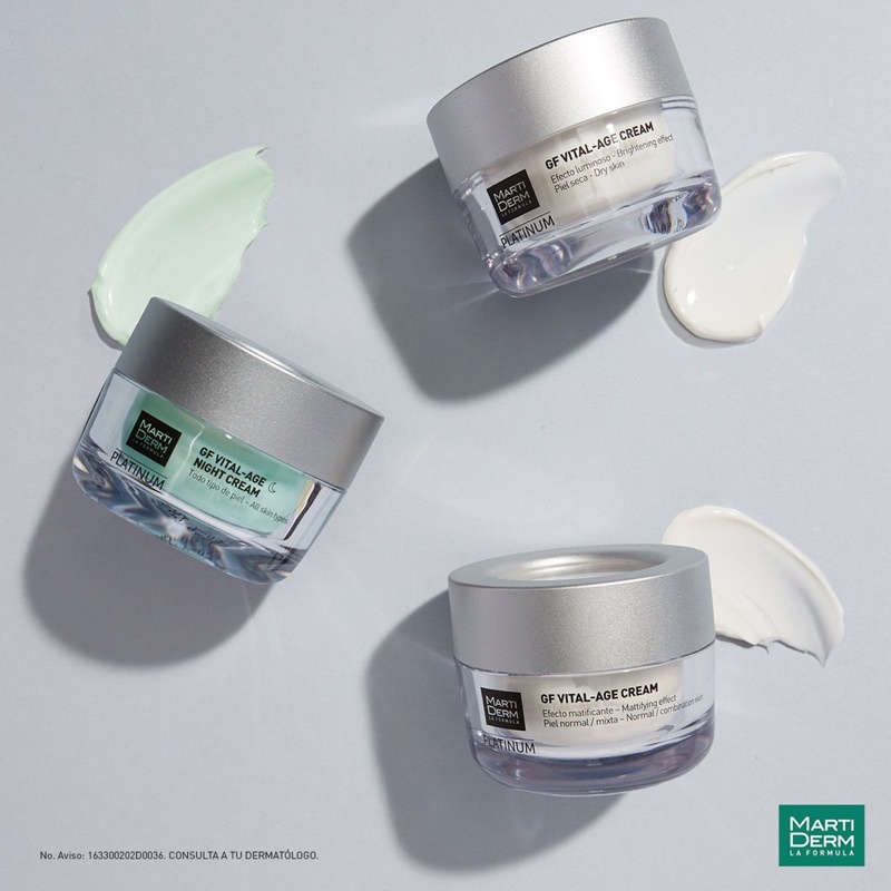 Kem dưỡng phức hợp retinyl palmitate phục hồi hỗ trợ trị mụn & trẻ hóa - martiderm platinum gf vital age night cream