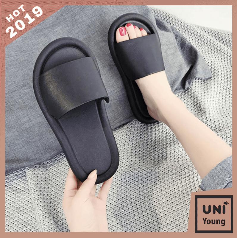 Dép lê nam nữ đúc nguyên khối siêu nhẹ, mềm dẻo êm chân, đi chơi, đi trong nhà