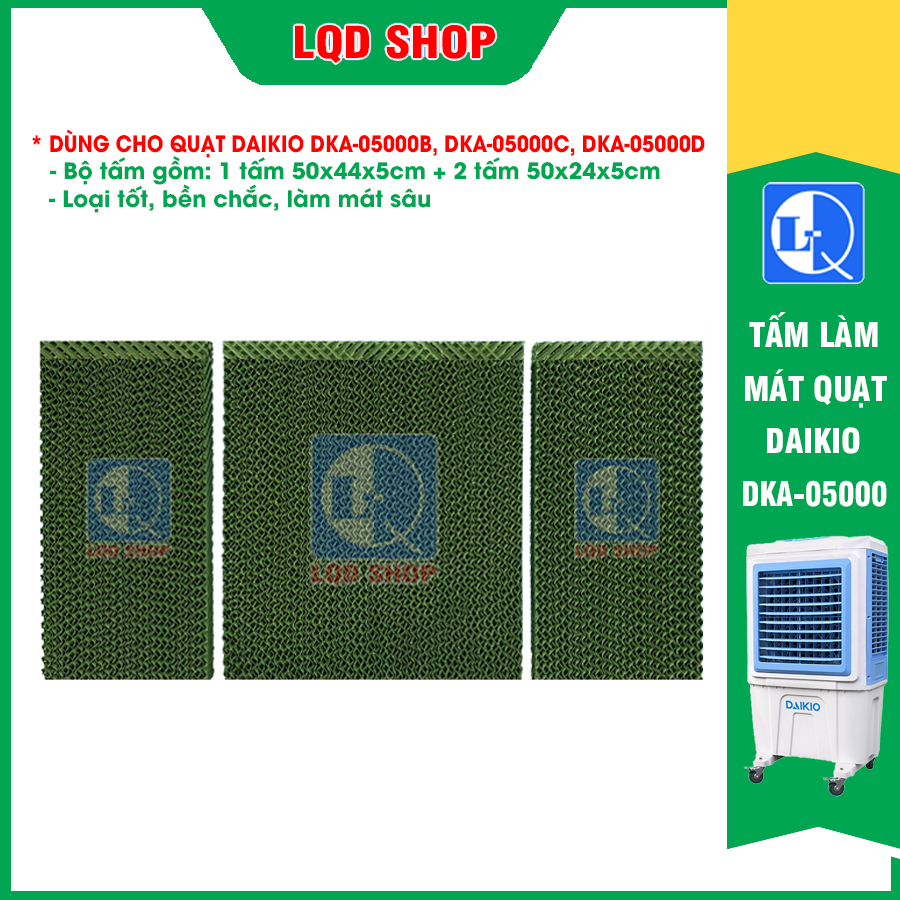 Bộ tấm làm mát quạt điều hòa Daikio  DKA-05000B, DKA-05000C, DKA-05000D (bộ gồm: 01 tấm 50x44x5cm + 02 tấm 50x24x5cm )