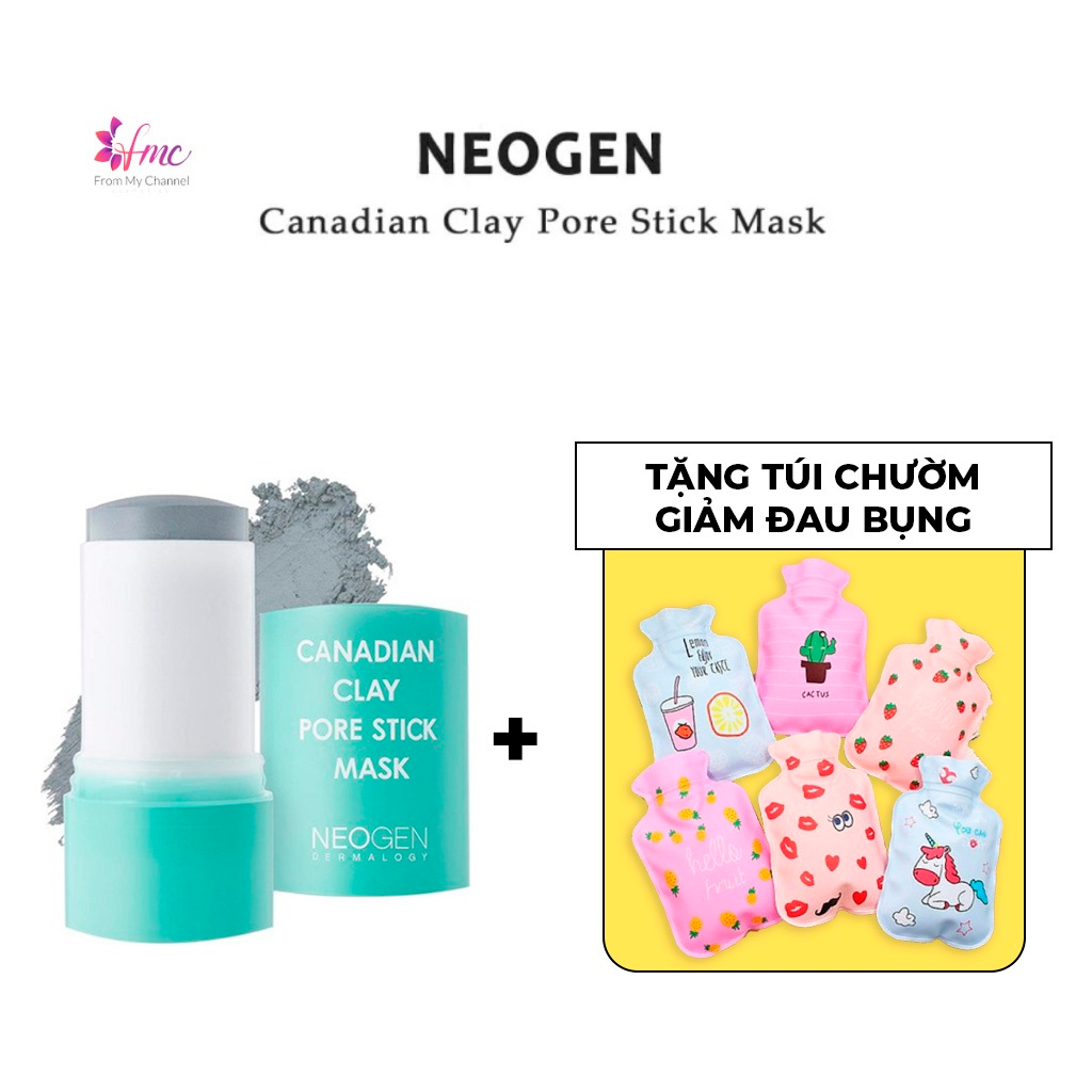 Thanh lăn đất sét ​​Neogen Dermalogy Canadian Clay Pore Stick 28g + Tặng 1 túi chườm giảm đau bụng