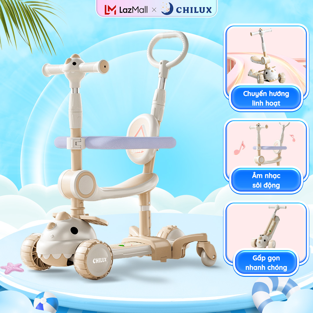  Xe Scooter cho bé Chilux S21 - Bánh xe PU chống ồn gấp gọn nhanh chóng 