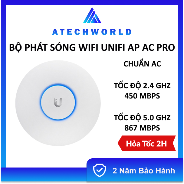 Bộ phát sóng wifi ubiquiti unifi ap ac pro chuẩn ac, tốc độ 1750mb, lan 1gb - hàng chính hãng - bh 2 năm - có xuất vat