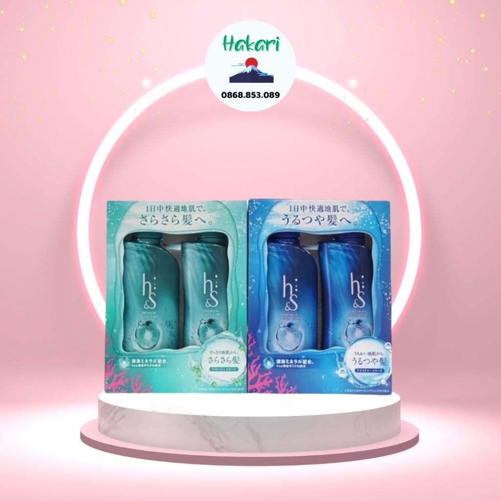 Bộ dầu gội xả giảm gàu h&s nhật bản bộ 2, set dầu gội xả hs nhật bản