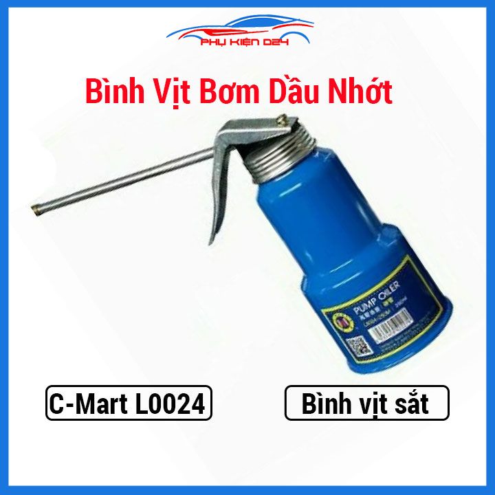 Bình châm dầu nhớt C-Mart L0024 250ml bình sắt cho máy móc cơ khí, ống nhựa dẻo