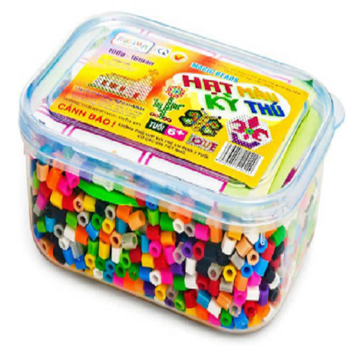 [HCM]Đồ chơi xếp hình Hạt màu kỳ thú vỉ 100g 16 màu - Phát triển kỹ năng sáng tạo ở trẻ - Vui chơi cùng bé cả nhà thêm vui