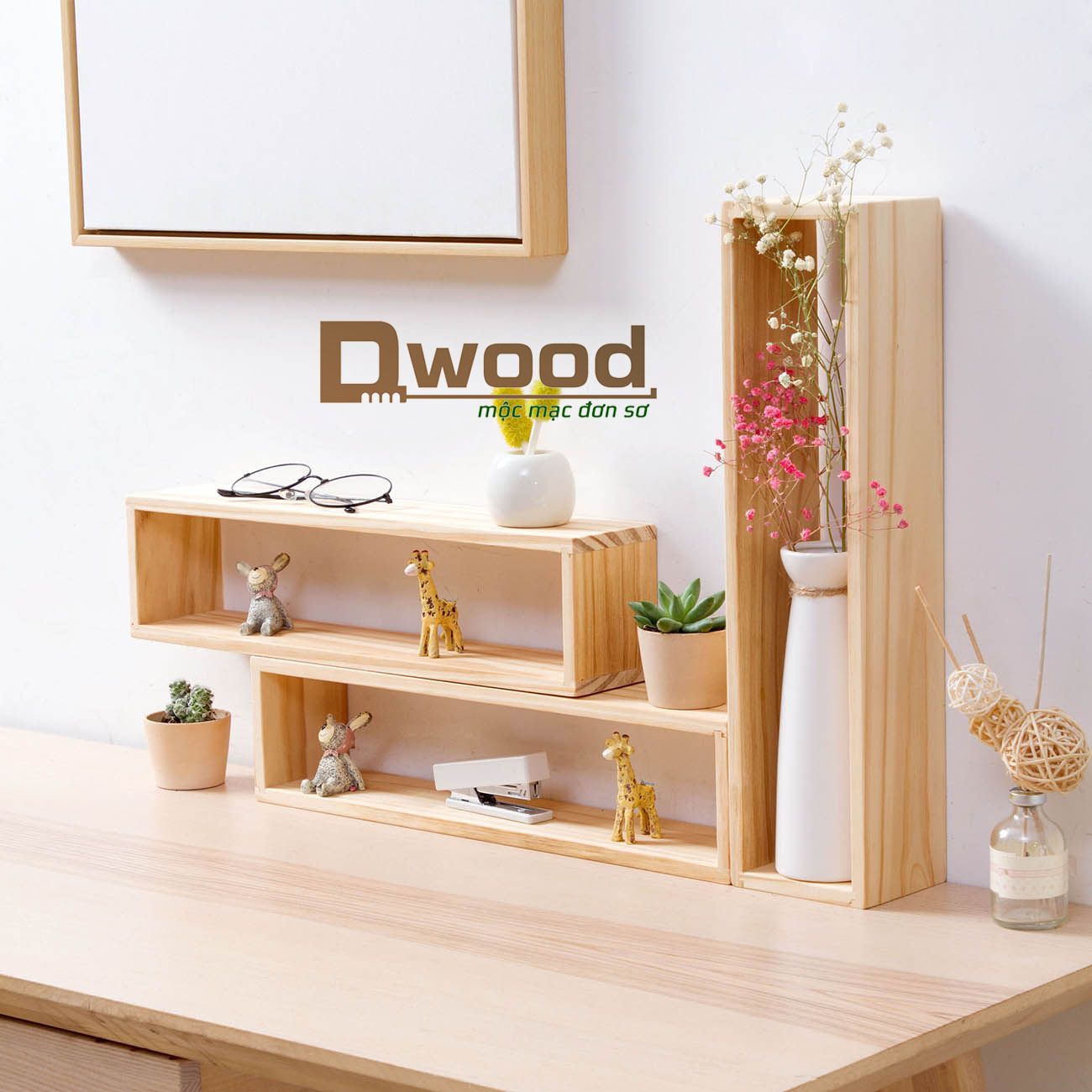 [HCM][Decor] Kệ gỗ để bàn trang trí Dwood - 1 cái