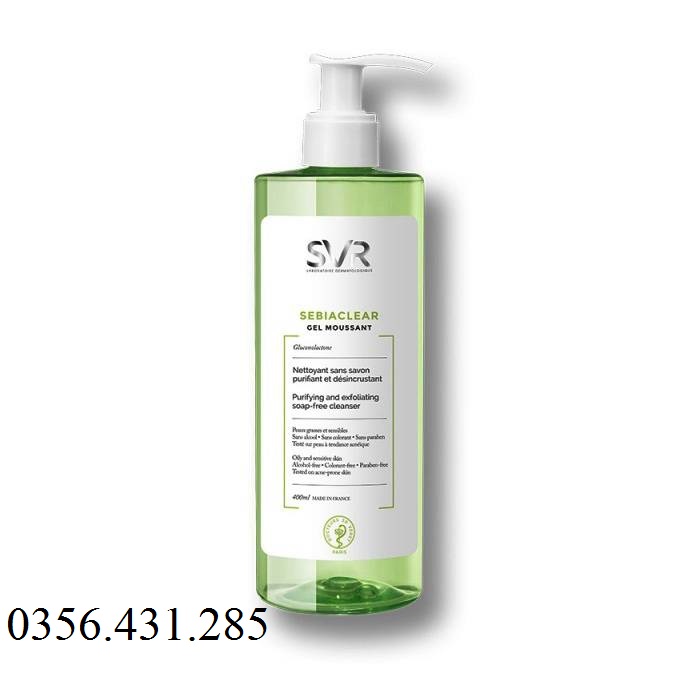 Sữa Rửa Mặt SVR Sebiaclear Gel Moussant 400ml - Dành Cho Da Dầu Mụn ( Hàng nhập khẩu chính ngạch )