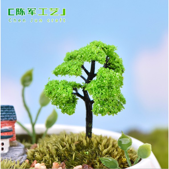 Mô hình cây xanh phát triển từ bé tới lớn nhiều tầng tán lá cao 3-4-6-8-10-11cm