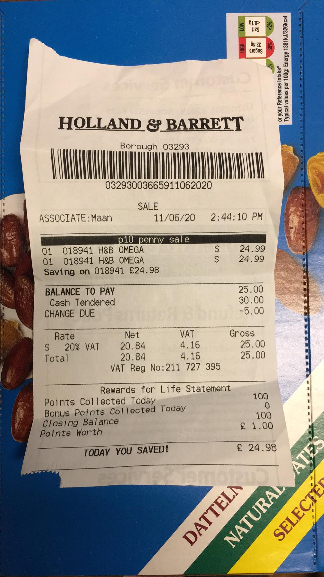 [HCM]Viên uống dầu cá Omega-3 Fish Oil 250 viên của Holland & Barrett ( có bill )