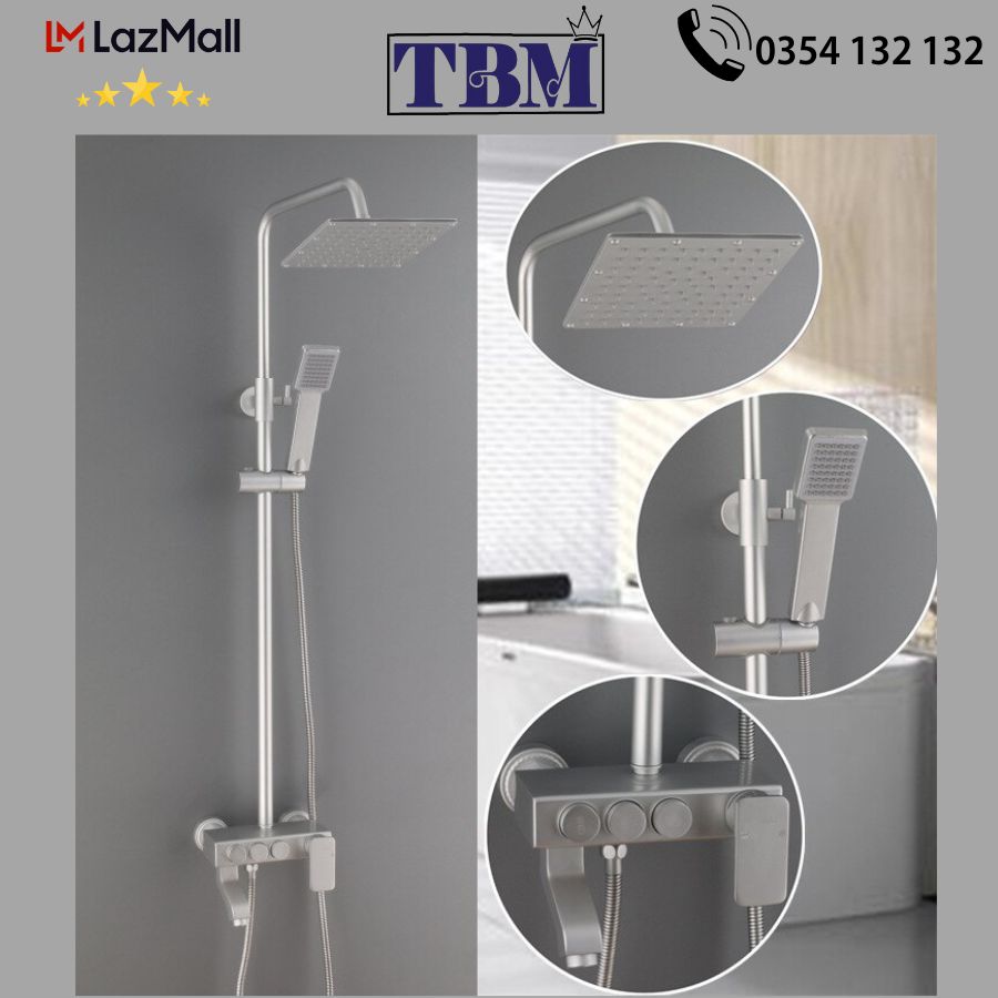 Bộ sen cây tắm đứng, sen vòi tắm nóng lạnh inox 304 cao cấp 3 núm xoay model 2022 - hàng nhập khẩu
