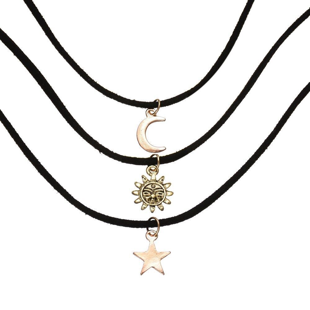Set 3 items tatoo choker mặt trăng+ mặt trời +ngôi sao