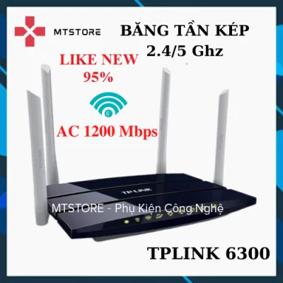 Router wifi TPLINK băng tần kép 6300 chuẩn AC 1200 Mbps , Modem wifi sóng xuyên tường băng tần kép, bộ phát wifi 5ghz, cuc phat wifi, bo phat wifi tplink, bộ phát wifi tplink- Hàng Thanh Ly 95% (1)