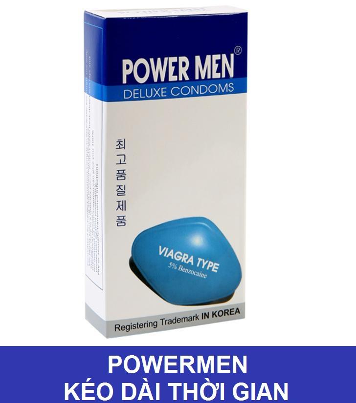 [HCM]Bao cao su kéo dài thời gian Powermen Viagra hộp 12 chiếc