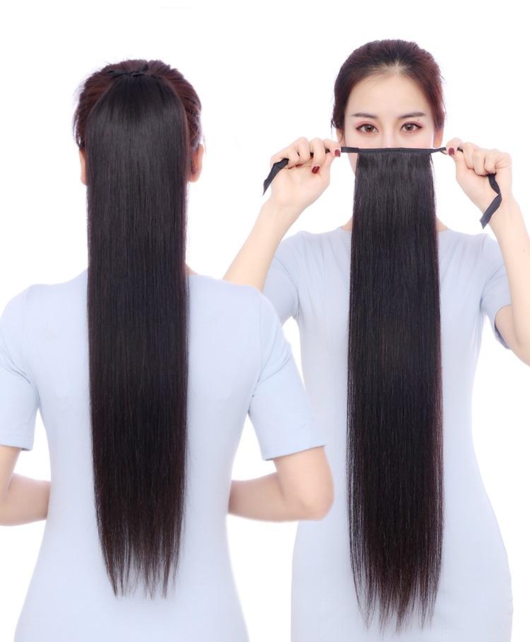 Tóc giả cột thẳng 60cm C137C, màu [nâu vàng 2/30] tóc giả nữ