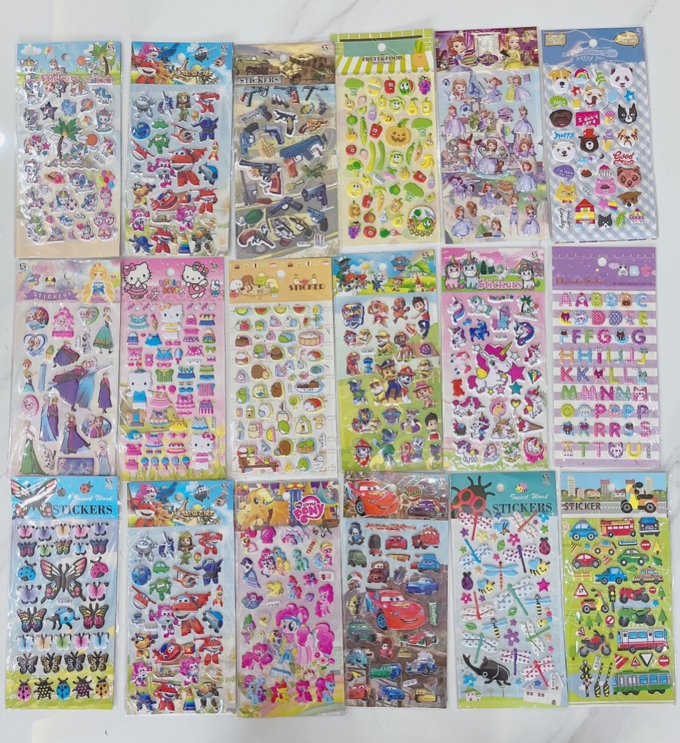 Hình dán đồ chơi sticker 3D nổi cho bé